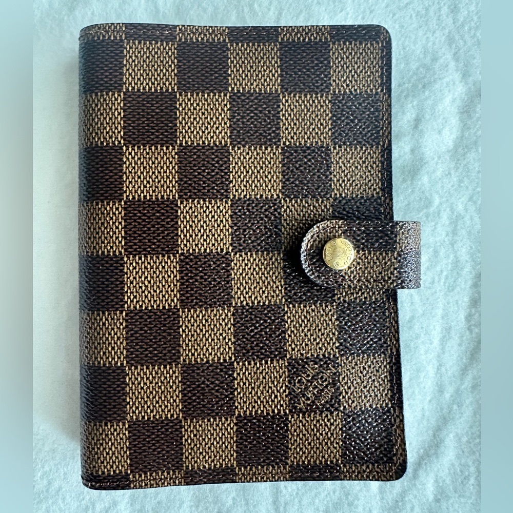 Louis Vuitton Damier Agenda - small ring with original stickers and inserts